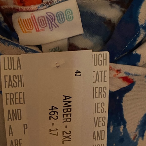 LuLaRoe tye dye Americana Amber 2X NWT - Picture 3 of 4